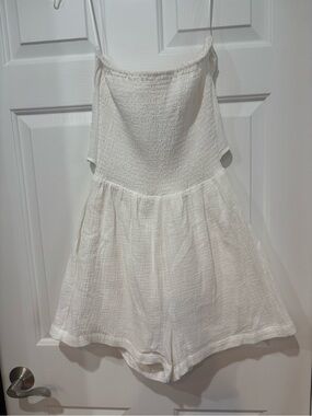 White Smocked Bodice Romper brand - ee:some purchased in Europe
